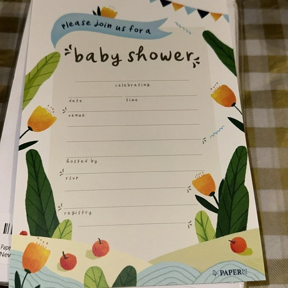 Paper Kit Co 25 Pack Elephant Baby Shower Invitations Welcome Little One Neutral